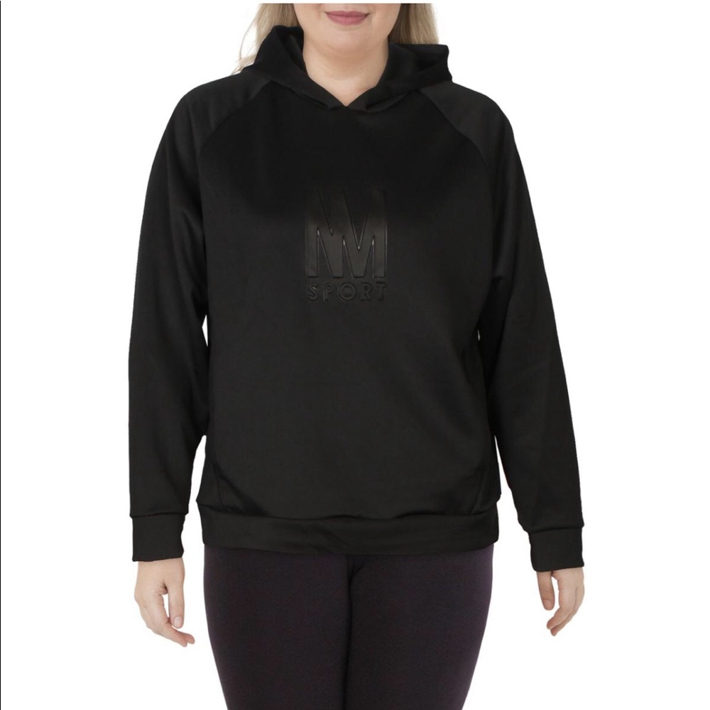 NWT Nicole Miller Sport Women’s Scuba Activewear Black Pullover Hoodie Large